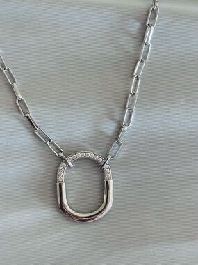 Paperclip Chain and Lock Necklace